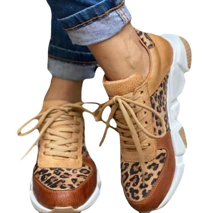 Leopard-patterned casual sneakers
