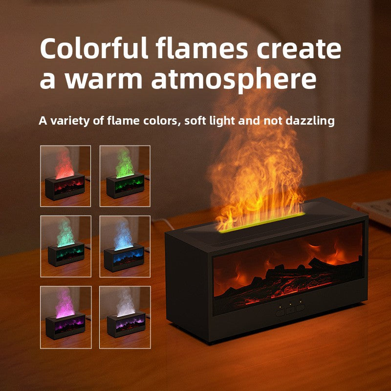 Retro Fireplace Humidifier with 3D Flame and Remote Control